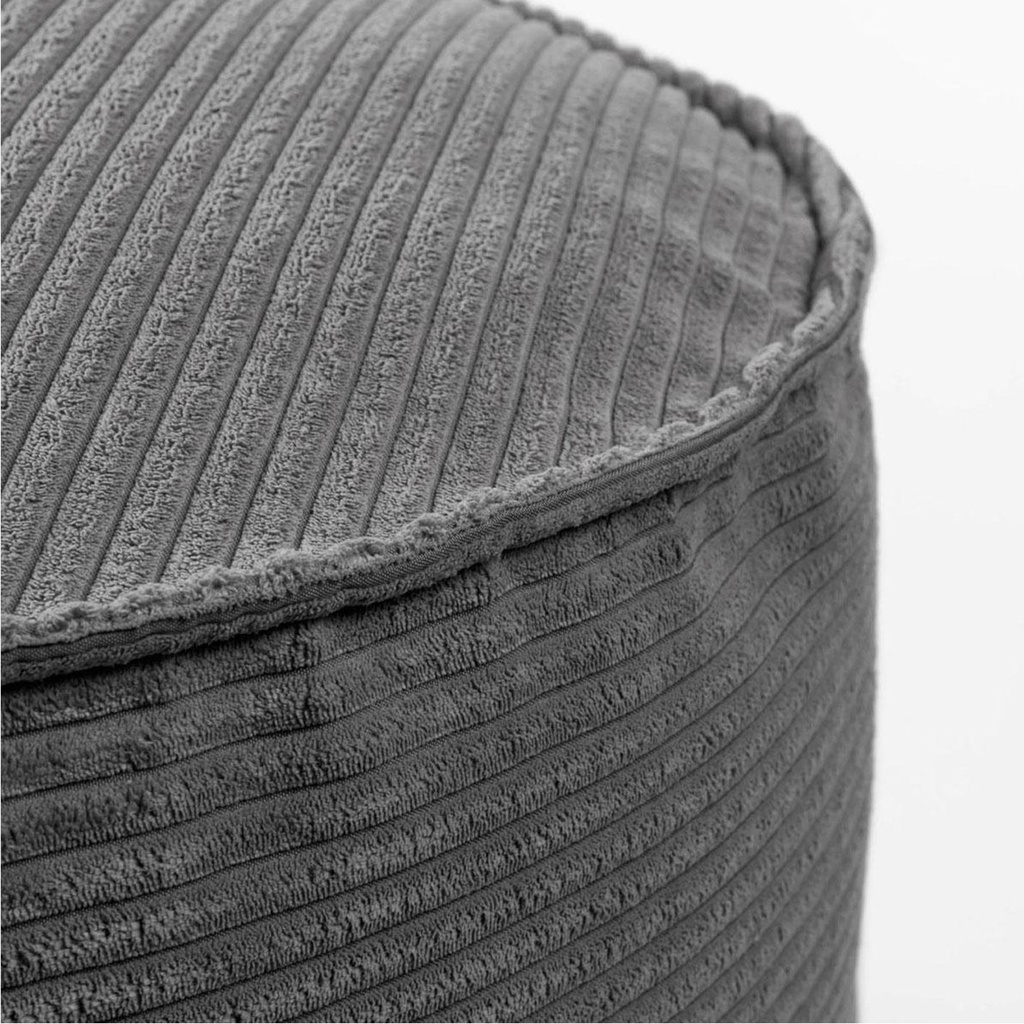 Danish Lemonite Wilma großer Pouf breiter Cord grau Ø 70 cm