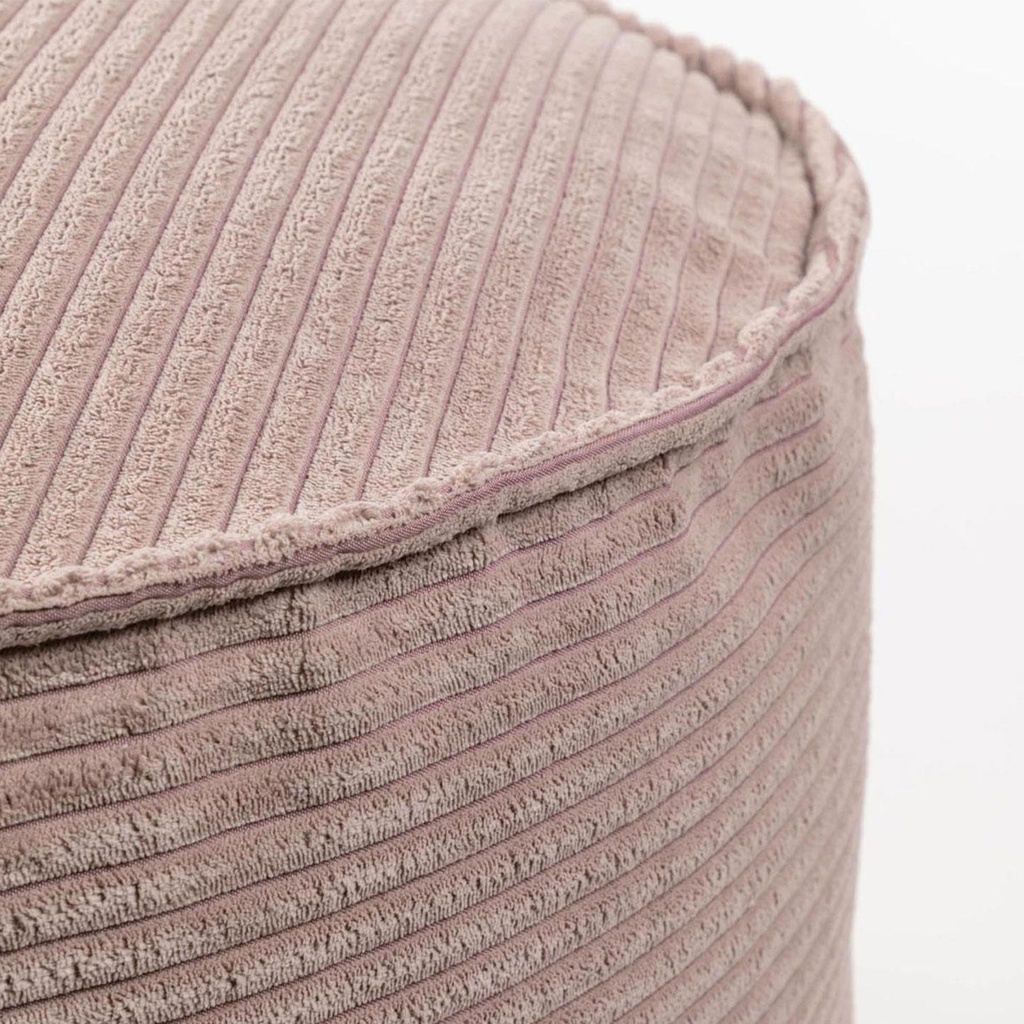 Danish Lemonite Wilma großer Pouf breiter Cord rosa Ø 70 cm