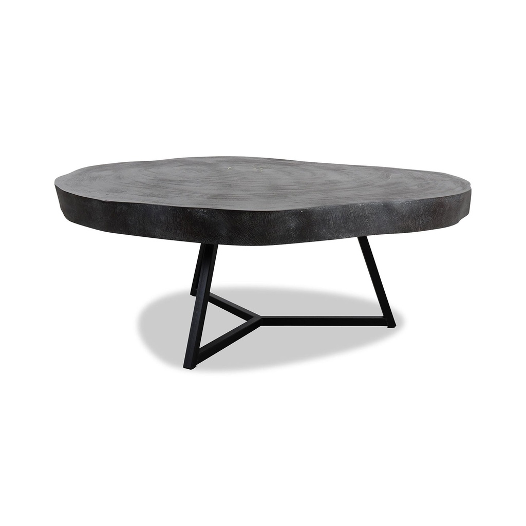 Iccoon Couchtisch Rock 110 Ø  Steinoptik anthrazit