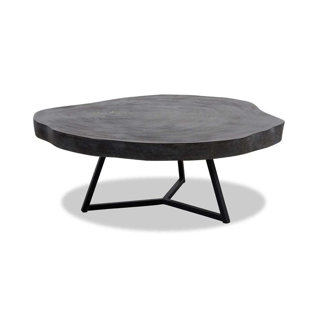 Iccoon Couchtisch Rock 110 Ø  Steinoptik anthrazit