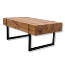 MCA Furniture -  Couchtisch PAPHOS in Asteiche/Metall schwarz matt
