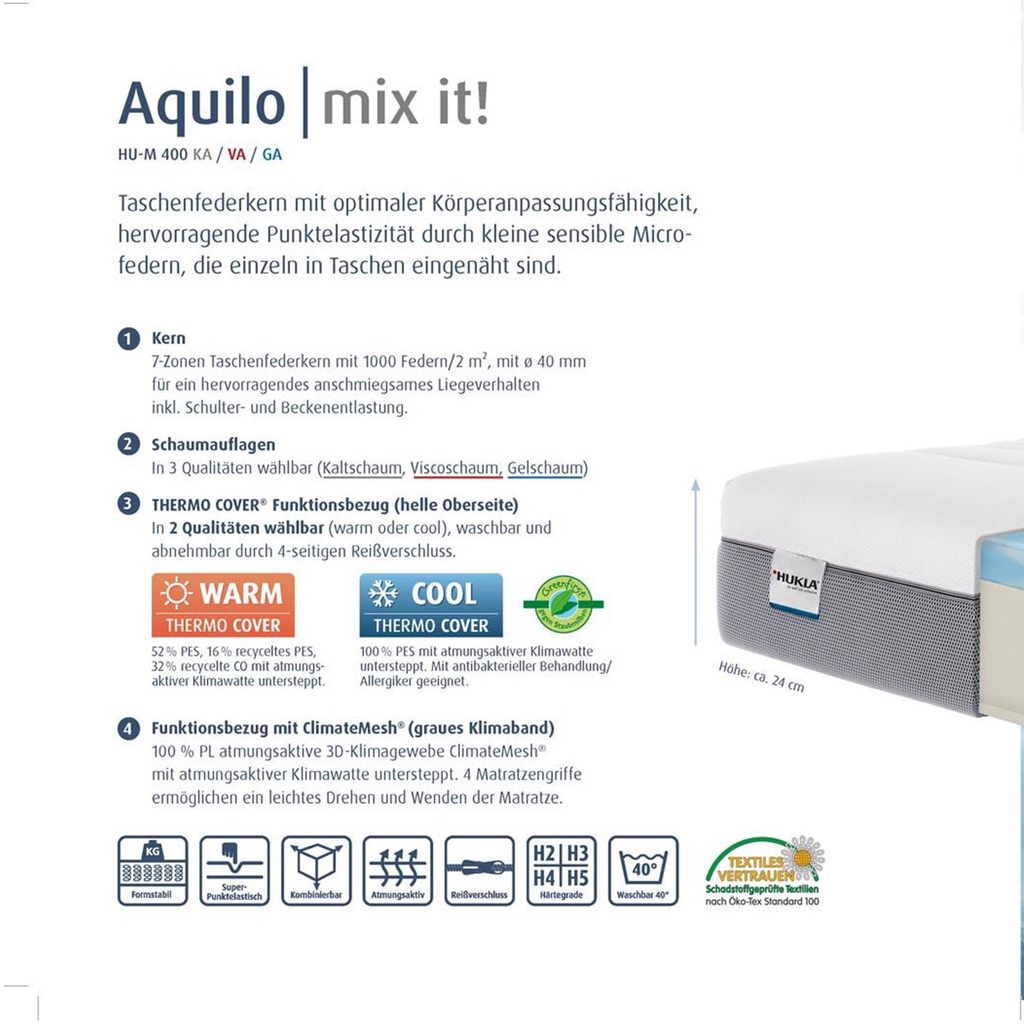 Hukla M400 Grösse Matratze 90/200cm