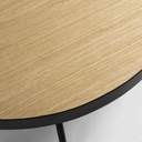 Nenet Couchtisch Farbe Eiche und Stahl mit schwarzem Finish Ø 84 cm