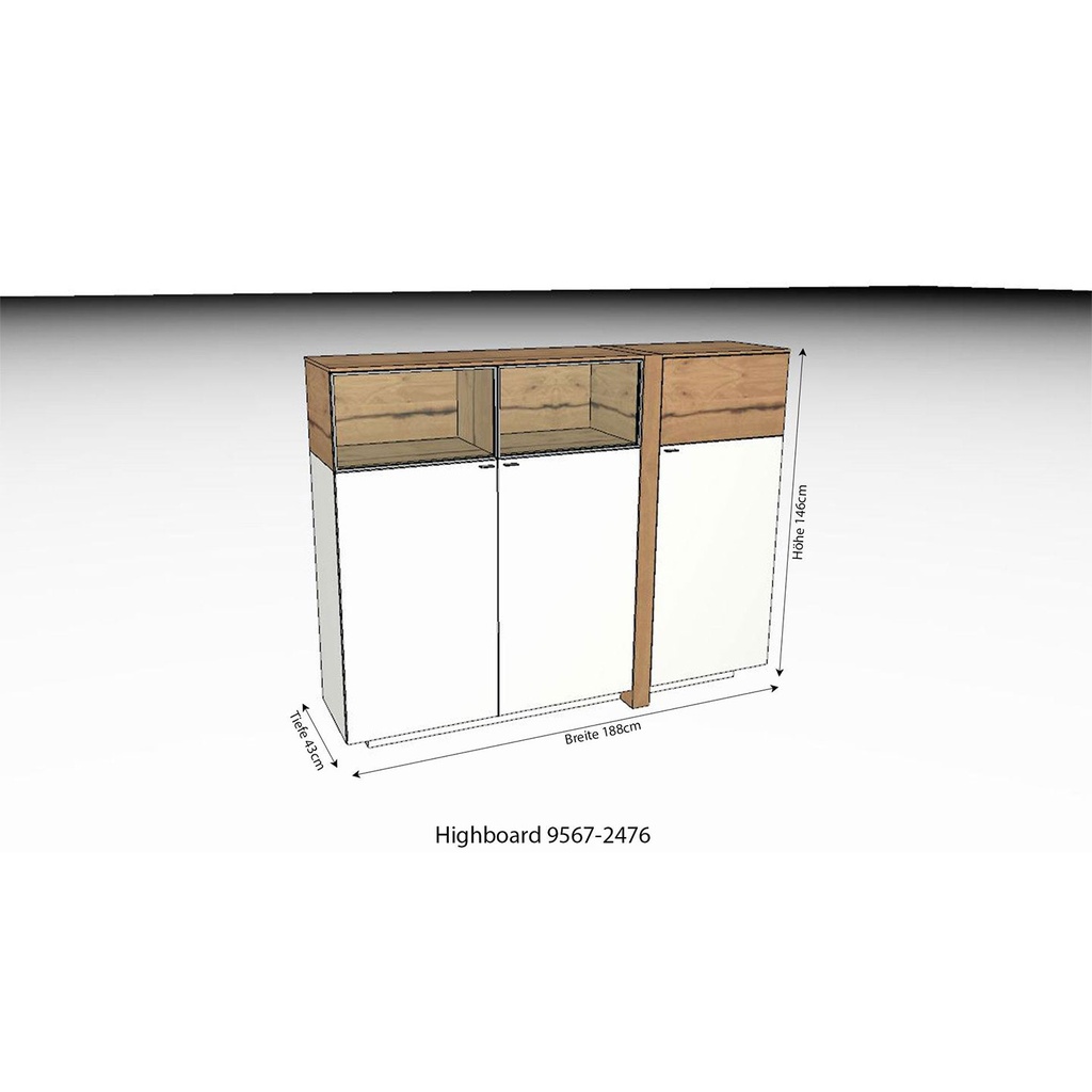 Venjakob Wohnwand, Lowboard, Regal, Highboard Albero AB05