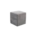 Softform Hocker BUFFALO in Büffelleder grau mit schwarzer Kontrastnaht