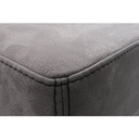 Softform Hocker BUFFALO in Büffelleder grau mit schwarzer Kontrastnaht