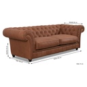 Softform Sofa Chester in Leder Rancho cognac