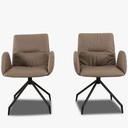 Willi Schillig 11004 Stuhl LOTTA in Leder Z79 mushroom