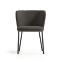 Danish Lemonite 2er Set Stuhl Ciselia in Boucle Stoff schwarz