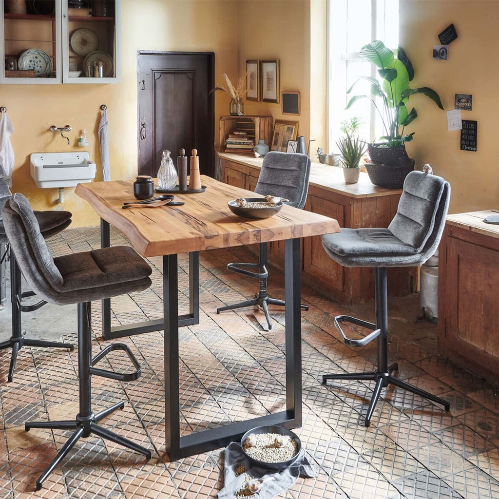 Bodahl COLE Barhocker 2er-Set in Microfaser Velour