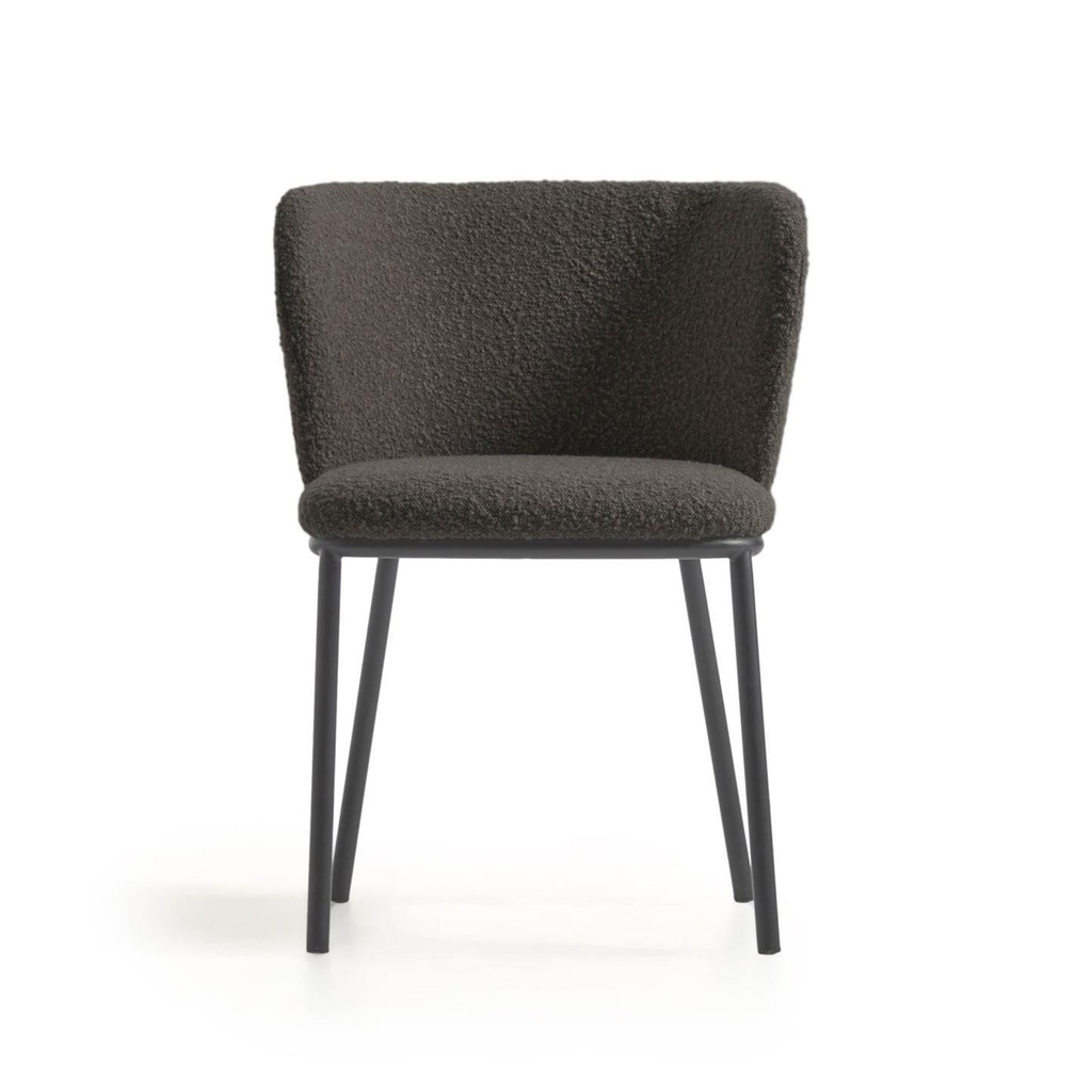 [CC3000J01] Danish Lemonite 2er Set Stuhl Ciselia in Boucle Stoff schwarz