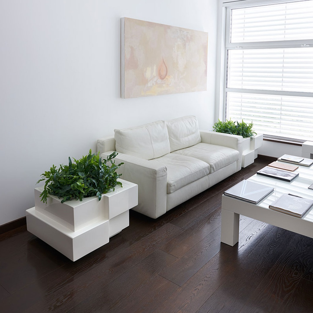 [SD-CUY-046-white] Slide Design Blumentopf Cubic Yo 72x72cm in milky white