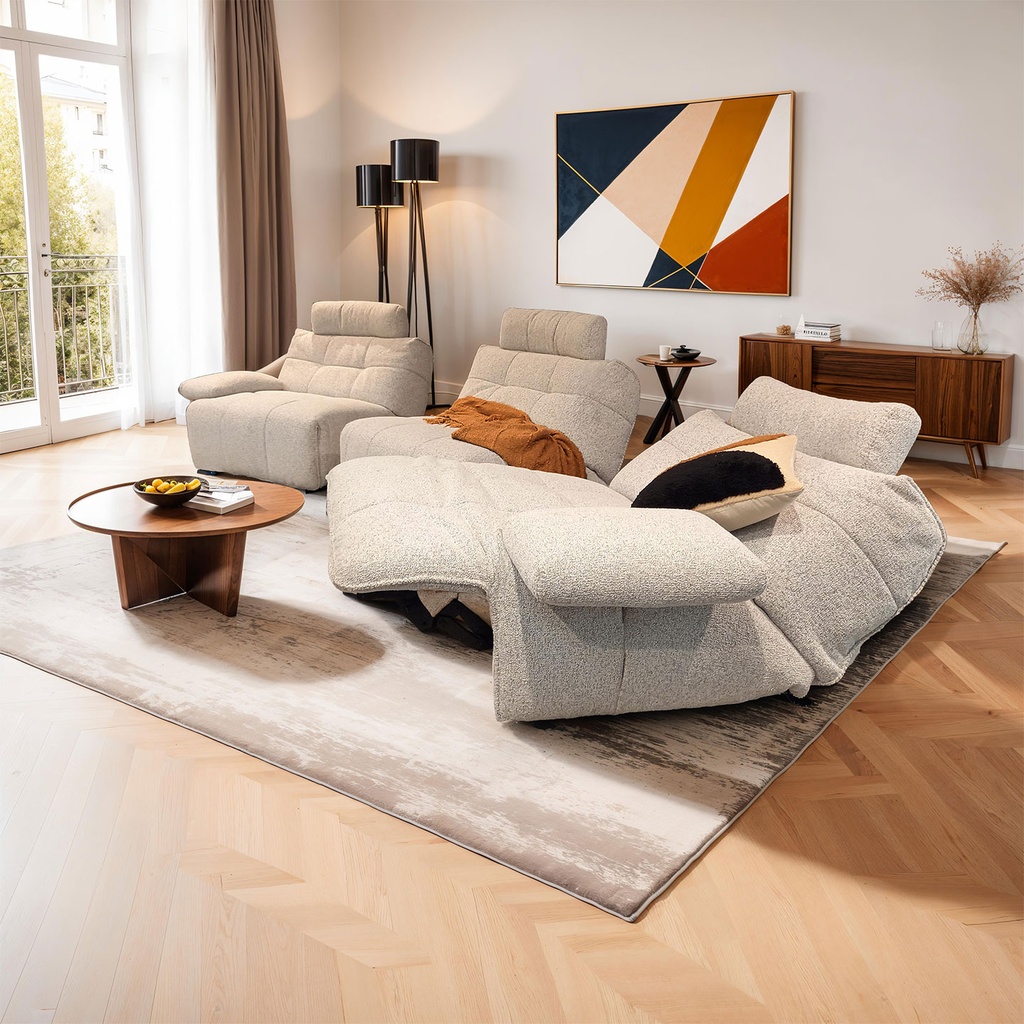 [BEL000L1M2R3] MCA Furniture Polstergarnitur Belviano in Stoff Puente hellgrau