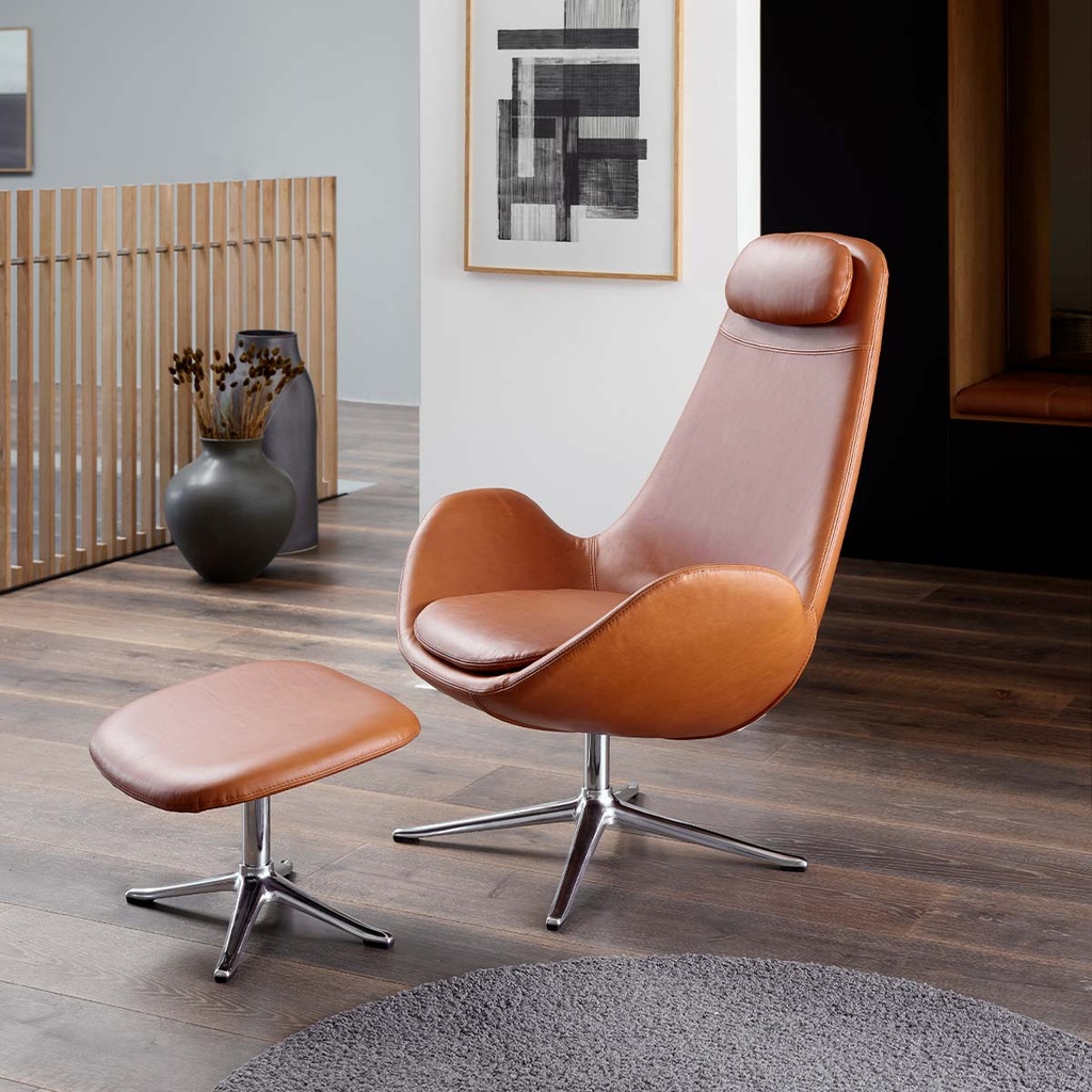 Flexlux Sessel GHOST HIGH in Leder Nature