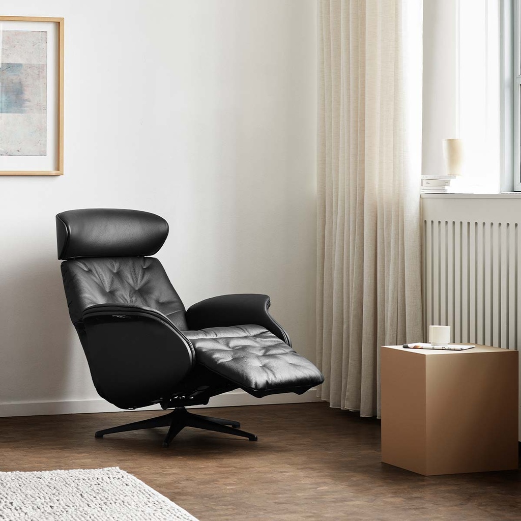 Flexlux Relaxsessel VOLDEN mit integrierter Fußstütze in Leder Naure